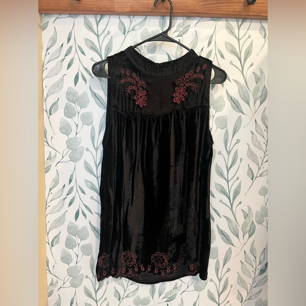 World Market Black Velvet Top